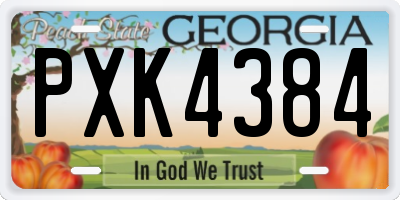 GA license plate PXK4384