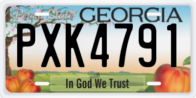 GA license plate PXK4791
