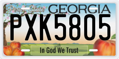 GA license plate PXK5805