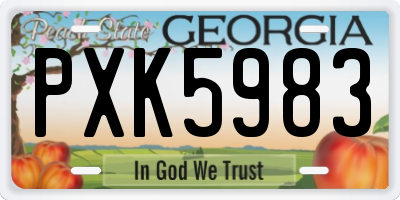 GA license plate PXK5983