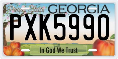 GA license plate PXK5990
