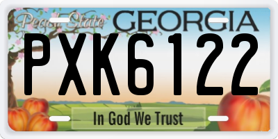 GA license plate PXK6122