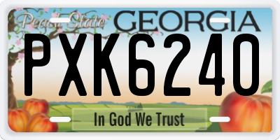 GA license plate PXK6240