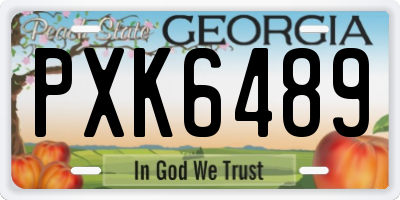 GA license plate PXK6489