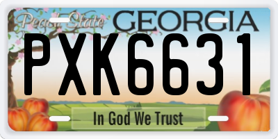 GA license plate PXK6631