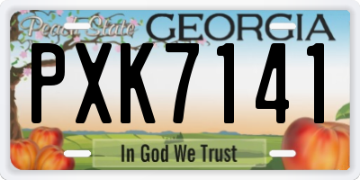 GA license plate PXK7141