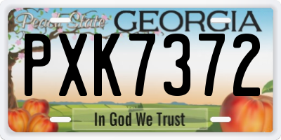 GA license plate PXK7372