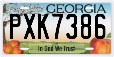 GA license plate PXK7386