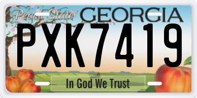 GA license plate PXK7419