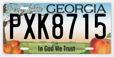 GA license plate PXK8715