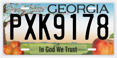 GA license plate PXK9178