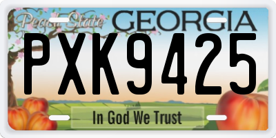 GA license plate PXK9425