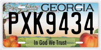 GA license plate PXK9434