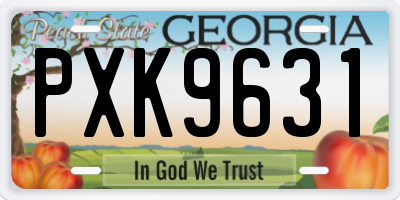 GA license plate PXK9631