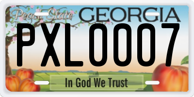 GA license plate PXL0007