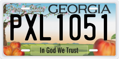 GA license plate PXL1051