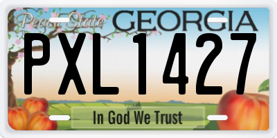 GA license plate PXL1427