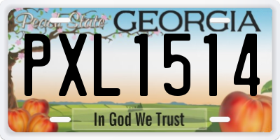 GA license plate PXL1514