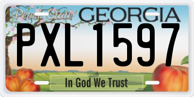 GA license plate PXL1597