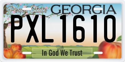 GA license plate PXL1610