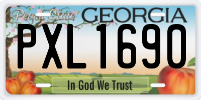 GA license plate PXL1690