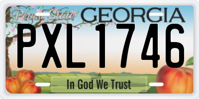 GA license plate PXL1746