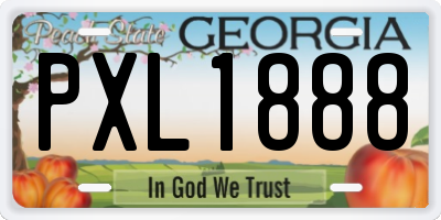 GA license plate PXL1888