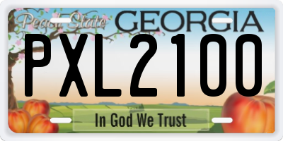 GA license plate PXL2100