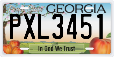 GA license plate PXL3451