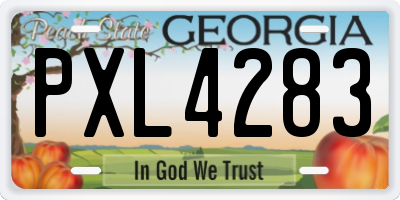 GA license plate PXL4283