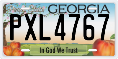 GA license plate PXL4767