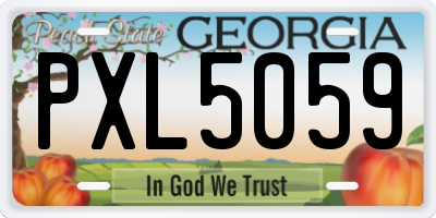 GA license plate PXL5059