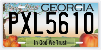 GA license plate PXL5610