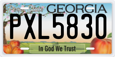 GA license plate PXL5830