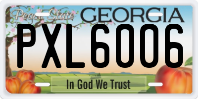 GA license plate PXL6006