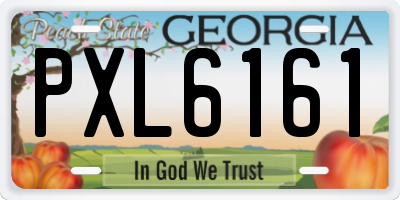 GA license plate PXL6161