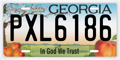 GA license plate PXL6186