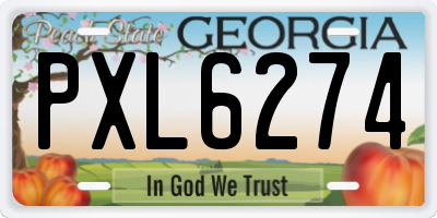 GA license plate PXL6274
