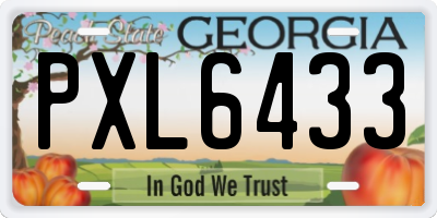 GA license plate PXL6433