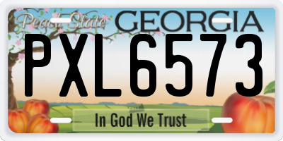 GA license plate PXL6573