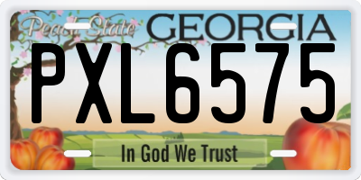 GA license plate PXL6575