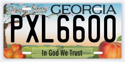 GA license plate PXL6600