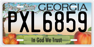 GA license plate PXL6859