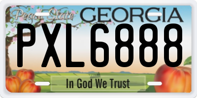 GA license plate PXL6888