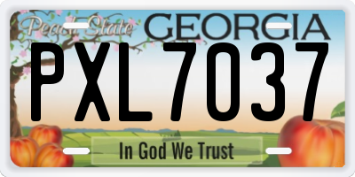 GA license plate PXL7037