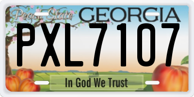 GA license plate PXL7107