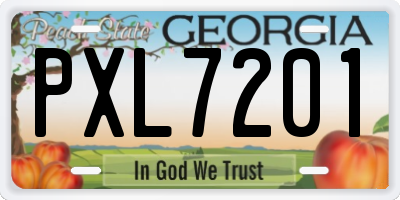 GA license plate PXL7201
