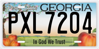 GA license plate PXL7204
