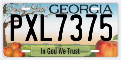 GA license plate PXL7375