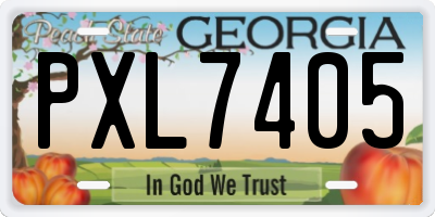 GA license plate PXL7405